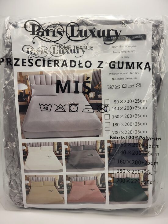 Paris Luxury pliušinė paklodė su guma 140*200